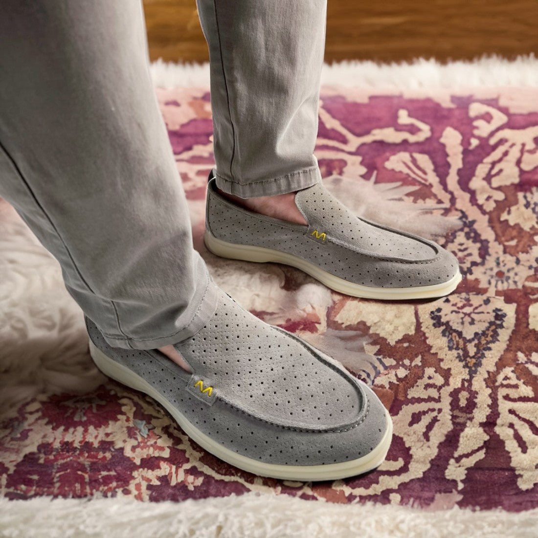 Capri Perforated Suede Grey