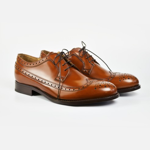 Full Brogue Men's Derby Shoes in Fine Leather